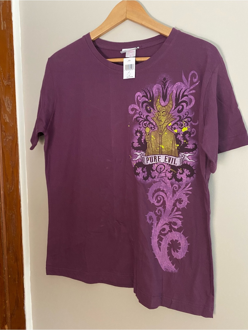 Disney Villains Purple Graphic Tee with Maleficent “Pure Evil” logo